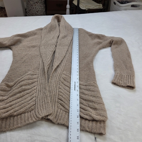 Holistia Alpaca Blend Tan Duster Cardigan with Pockets Women’s Size M - Picture 9 of 10